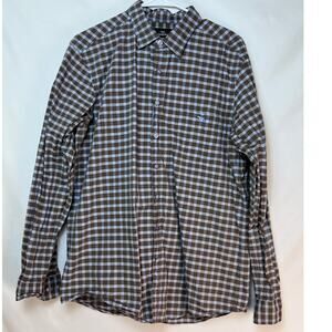 Rodd & Gunn Men's Blue/Brown Checked Button Up Preppy Casual - Size Large